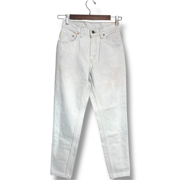 Levi's Denim - Levi's 550 White Relaxed Fit Bootleg High Waisted Classic Style Jeans